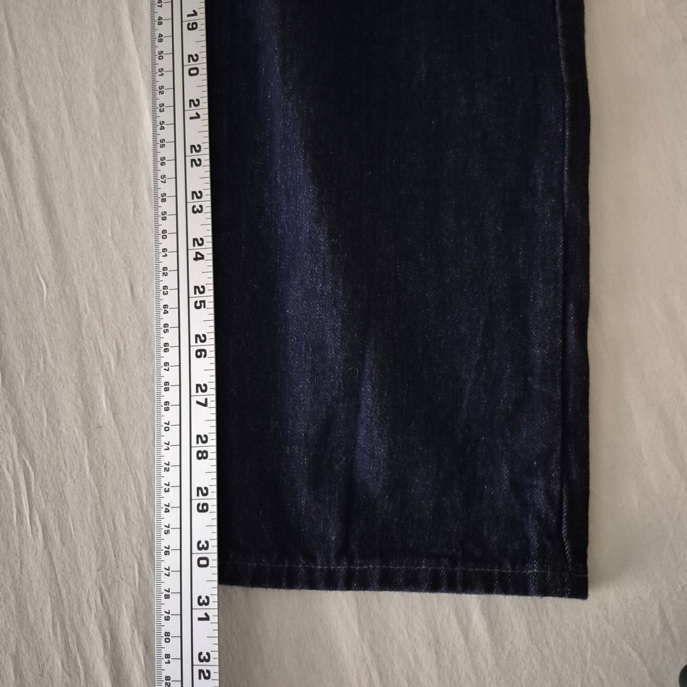 JW Anderson x Uniqlo Indigo Straight Leg Jeans 24x31 High Rise Dark Wash Denim - Picture 9 of 10